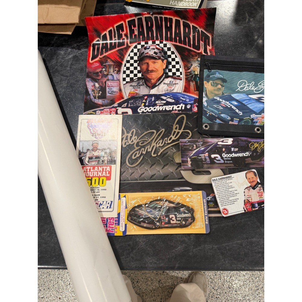 Dale Earnhardt Sr NASCAR Memorabilia Lot 2002 Calendar 1990 Atlanta 500 Program